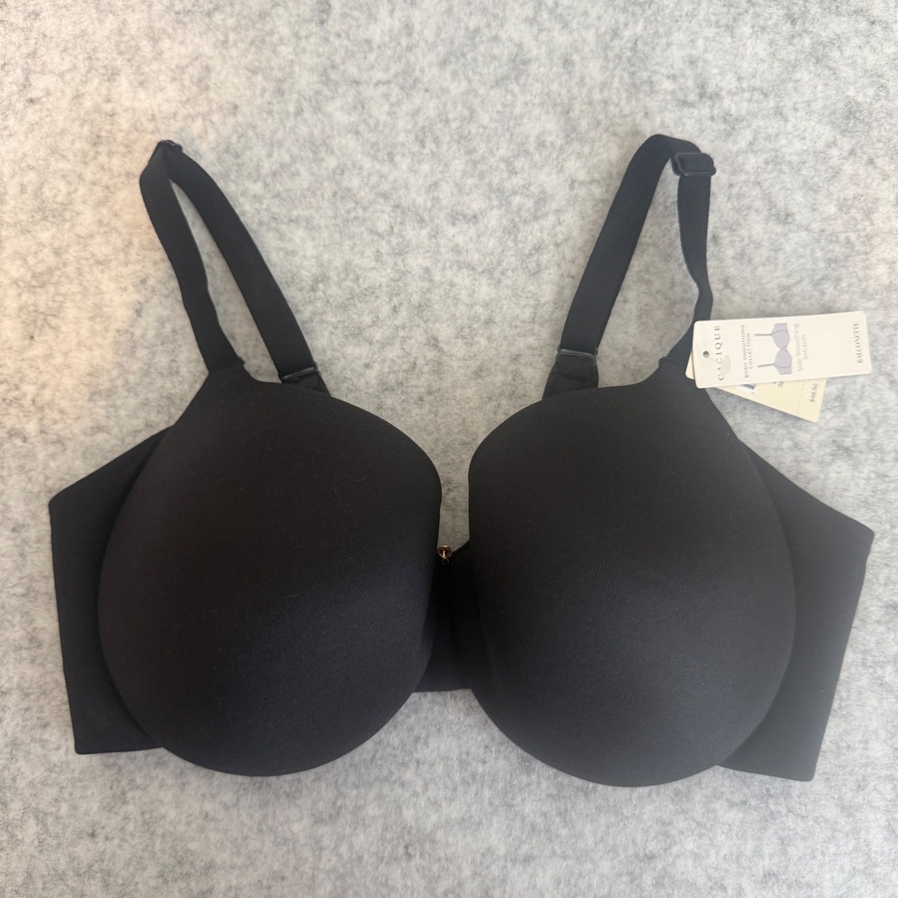 Cacique Balconette Bra Womens 38D Black Body Smoothing Side Solution NWT